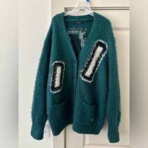 LV Cardigan Dark Green